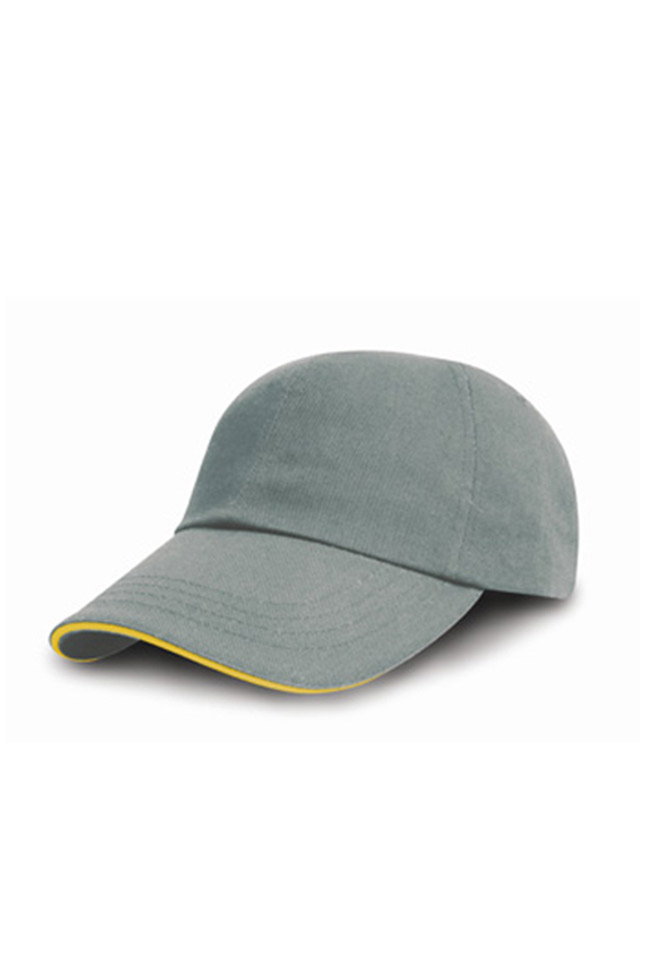 Brushed Cotton Drill Sandwich-Cap Heather Grey/Amber One Size