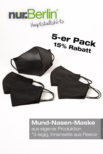 Mund-Nasen-Maske (5-er Pack)