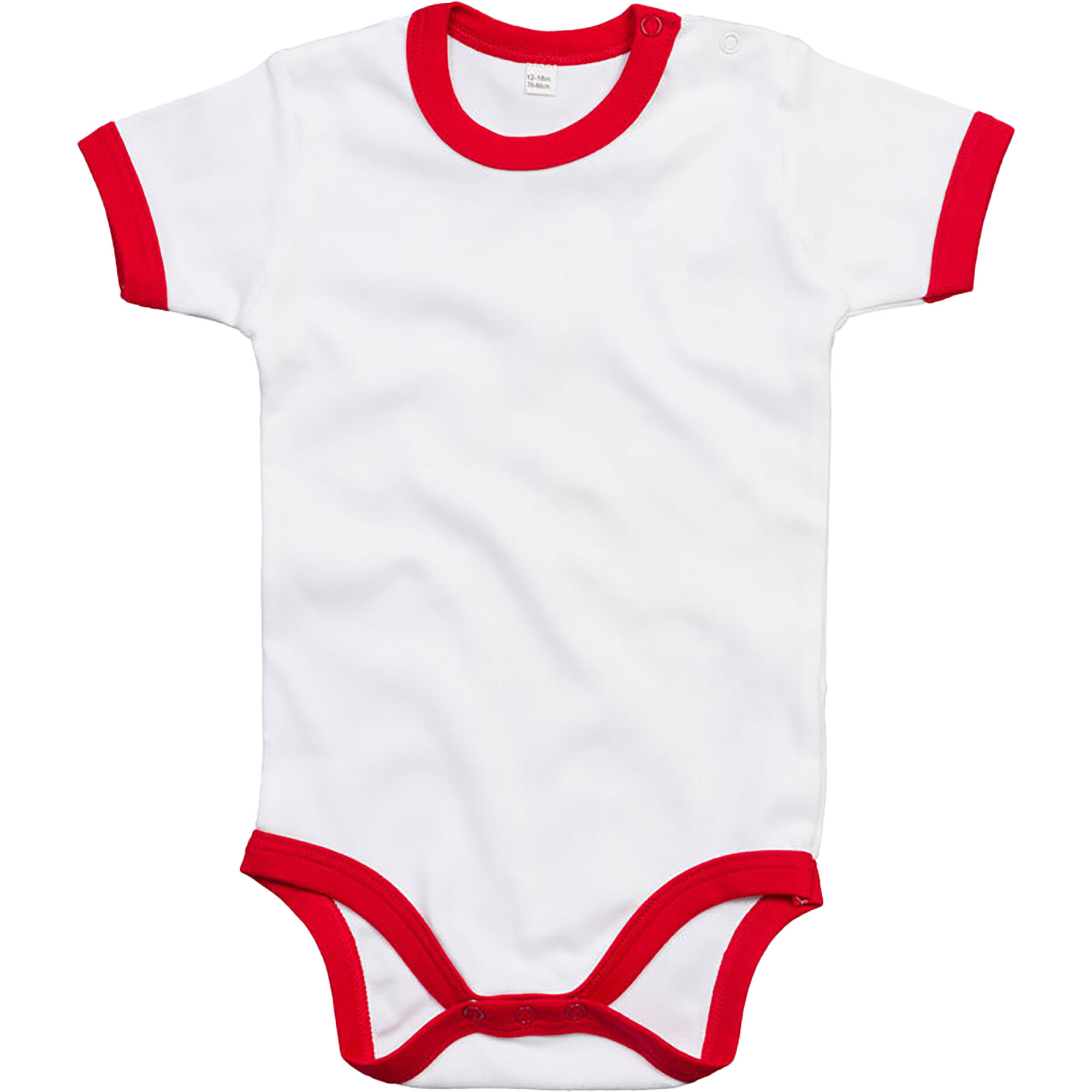 Baby-Strampler Ringer White/Red 86
